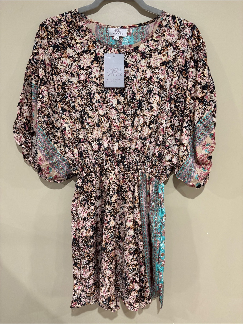 NWT silk bohemian beachy dress